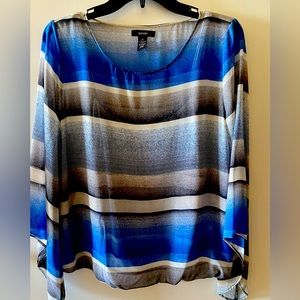 ALFANI Women’s Three Fourths Sleeves with Under Top Attached Printed Tops